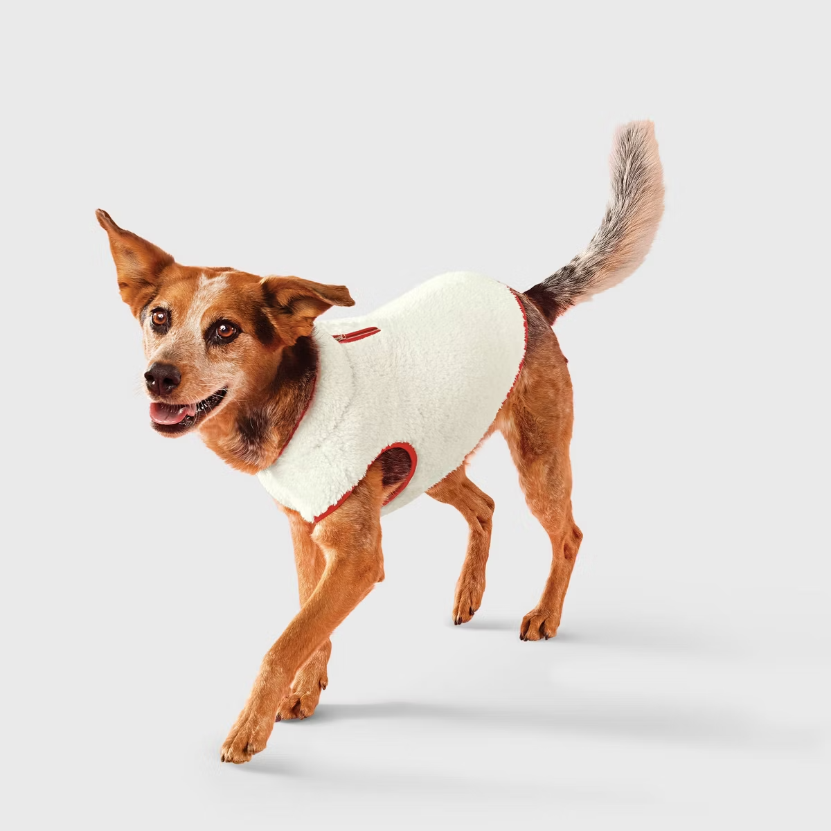 Boots & Barkley Pet Vest XS Cream Sherpa Fleece Quarter Zip Dog