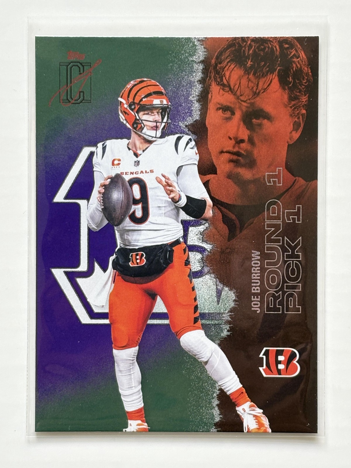 2025 Topps Signature Class #13 Joe Burrow Green & Purple