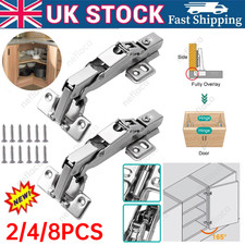 2/4/8Pcs Kitchen Soft Close Cabinet Cupboard Unit Door Hinges Angular 165 Degree