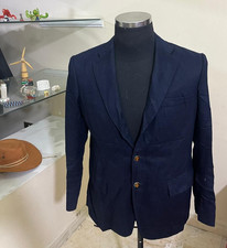 1970s Vintage pure wool gold button navy classic jacket blazer 40R 40S