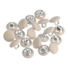 20pcs Fabric Cloth Covered Button 10mm Metal Round Sewing Buttons Beige