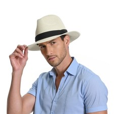 Sun Hat Straw Fedora Hats for Men Women Beach Hat Panama Hat Men Wide Brim Su...