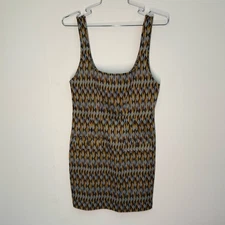 Zara Mini Dress size medium brown blue Geometric shapes