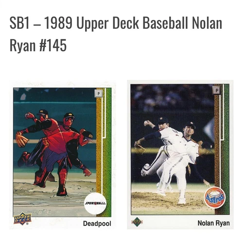 2019 UD Marvel DEADPOOL Sport Ball 1 CGC 9 Parody 1989 Upper Deck Nolan Ryan 3-D