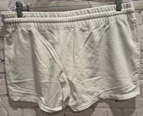 Bobbie Brooks Women's White Cotton Blend Lace Elastic Waist Drawstring Shorts XL - Picture 5 of 11