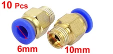 10Pcs Tube OD 6mm x 1/8BSP Pneumatic Straight Connector Quick Release Fitting