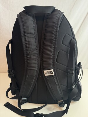 north face all black slingshot backpack The North Face Slingshot Backpack Black Padded Compartments Bungee Cord  Hiking