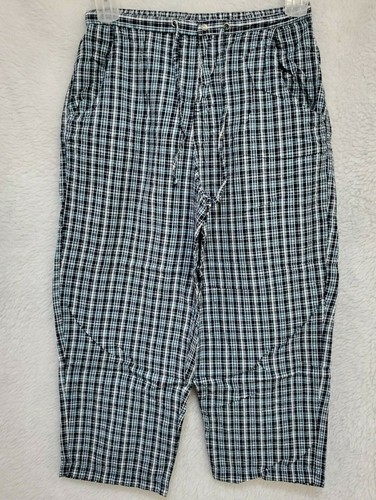 Fashion Bug Womens Capri Pants Size M Medium Blue White Plaid