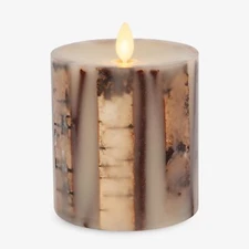 Luminara Ivory Embedded Birch Sticks and Twigs Flameless Candle Unscented Rea...