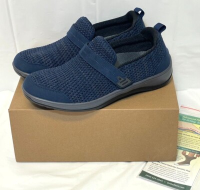 NEW Orthofeet Orthopedic Quincy 823 Blue Woman's Slip On with Strap Sz 9.5 AB