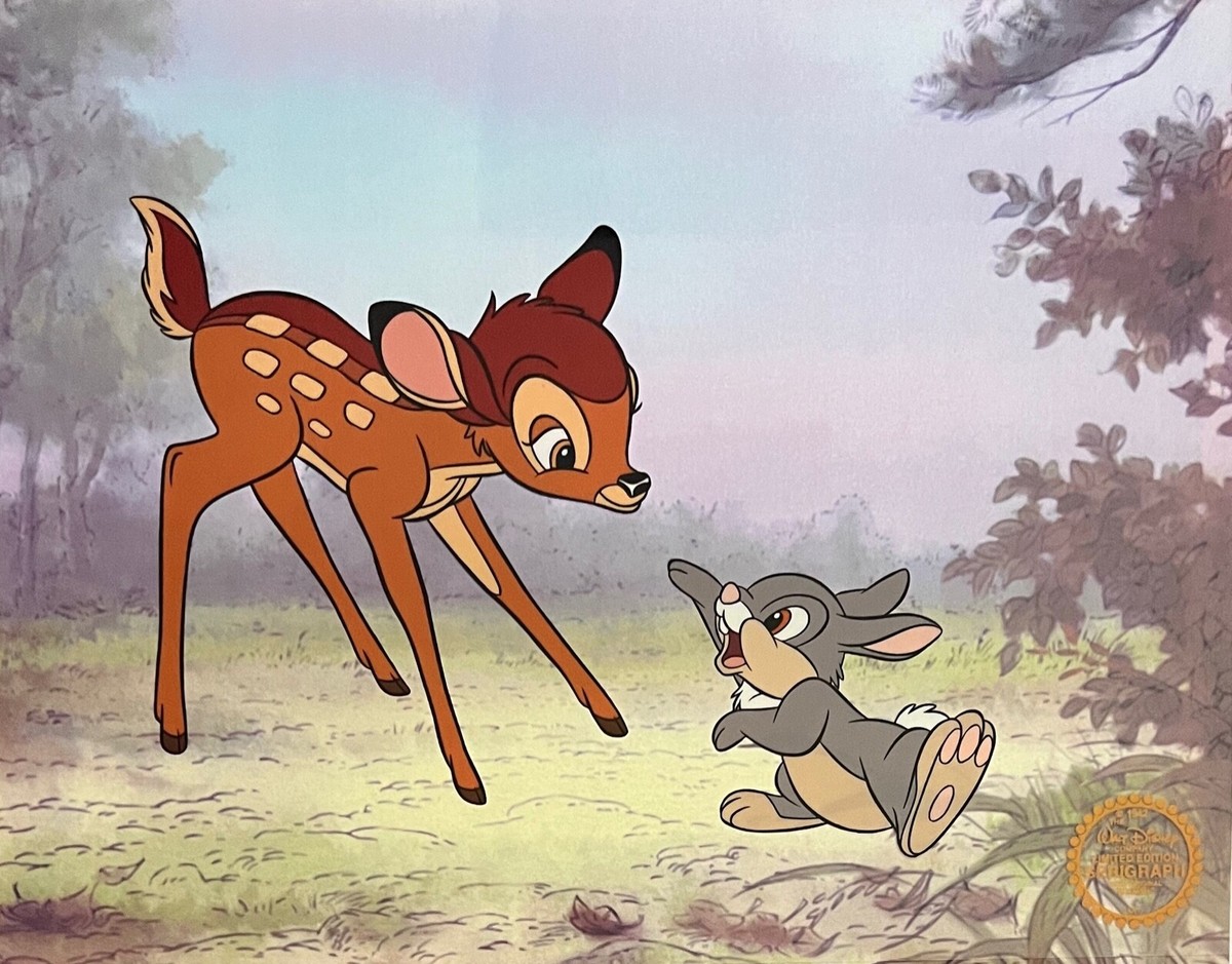 Disney BAMBI & THUMPER Limited Edition Sericel Animation Art Cel