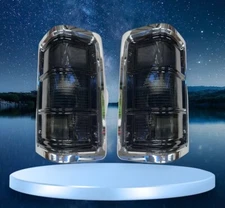 81-93 DODGE TRUCK RAM CHARGE SMOKE Tail lights w chrome wide trim Pair NEW