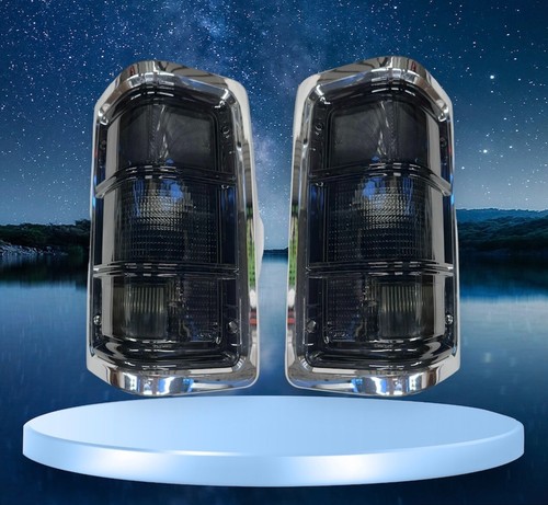 81-93 DODGE TRUCK RAM CHARGE SMOKE Tail lights w chrome wide trim Pair