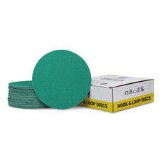 BHA 5" Green Film Hook Loop Sanding Discs, Wet/Dry Orbital Sandpaper - 50 Pack