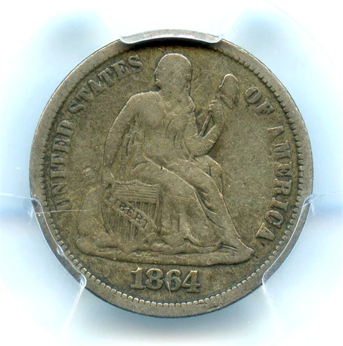 1864-S Liberty Seated Dime, PCGS F12