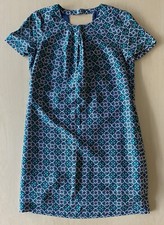 NWOT J. Crew Silk Swoop Dress in Latticework Medallion Shift Size 4 Green A3921