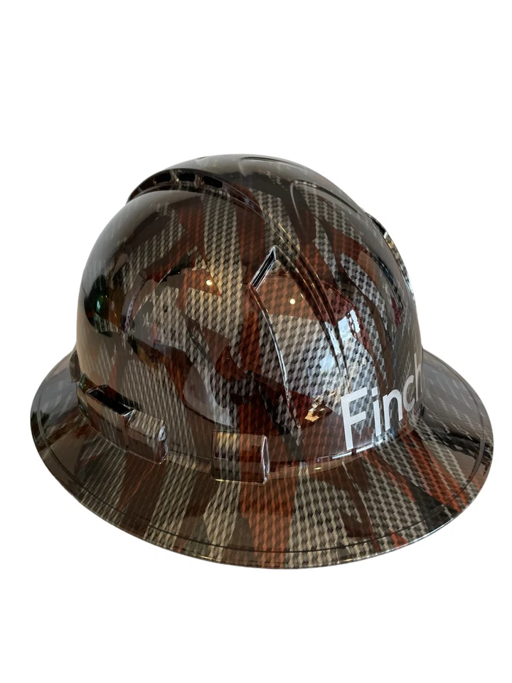 Hard Hat Ridgeline Hydro dipped Full Brim vented CarbonFiber Flags 6 letter Name - Image 2 of 4