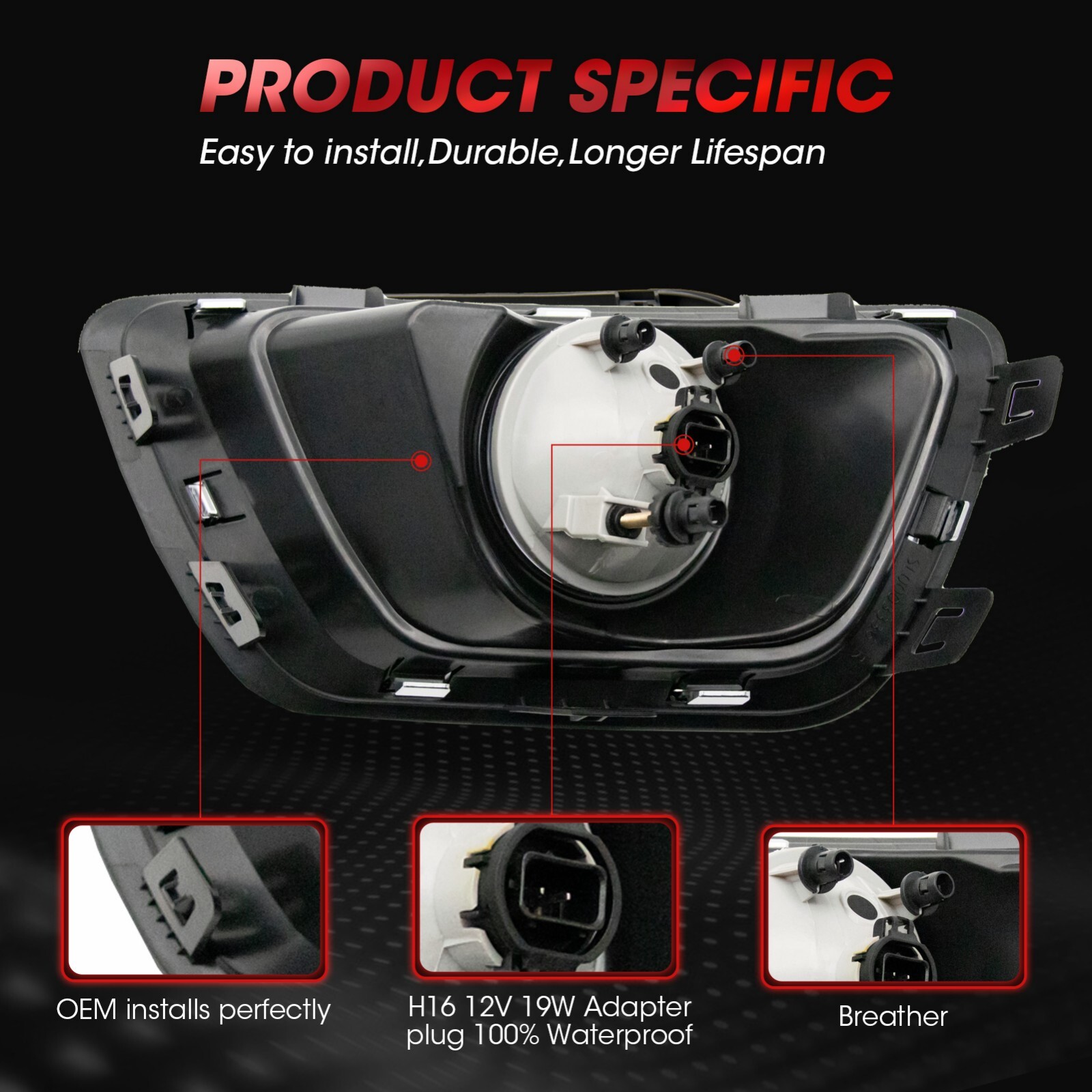 Fit For 2015-2019 Chevy Colorado Clear Lens 1 pair Front Bumper fog ...