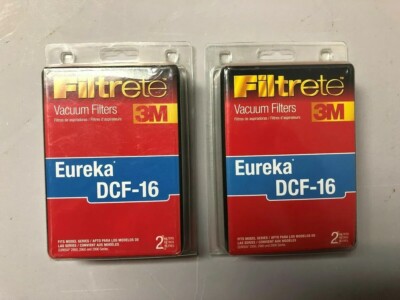 DCF-16 FILTRETE 3M EUREKA VACUUM FILTERS 2- PACK LOT 67816A 