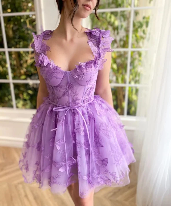 Short Purple Gowns For Weddings Ashirexll Womens Lace Short