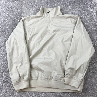 IZOD XFG Pullover Windbreaker Jacket Men's Size M Beige Long
