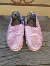 TOMS Pink Glitter Slip On Shoes Women's 6.5