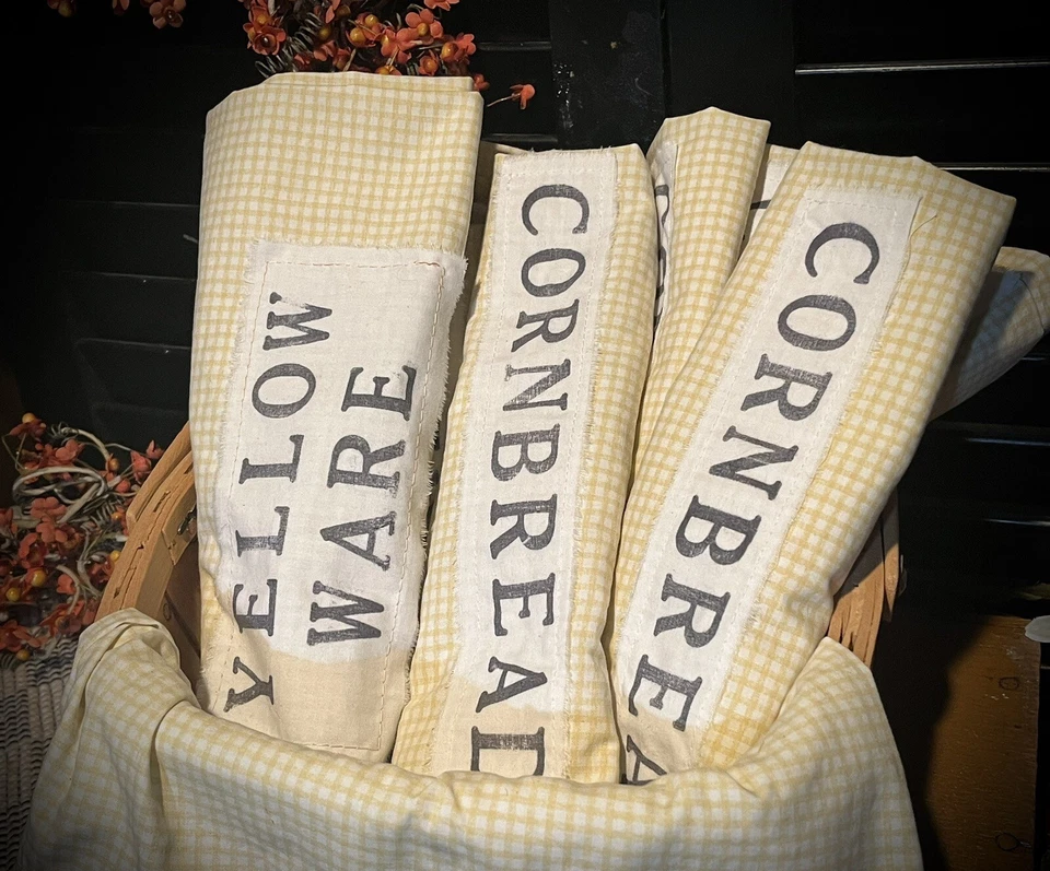 Grubby Primitive CORNBREAD Kitchen / decorative woven cotton Tea Towel GP - Image 2 of 4