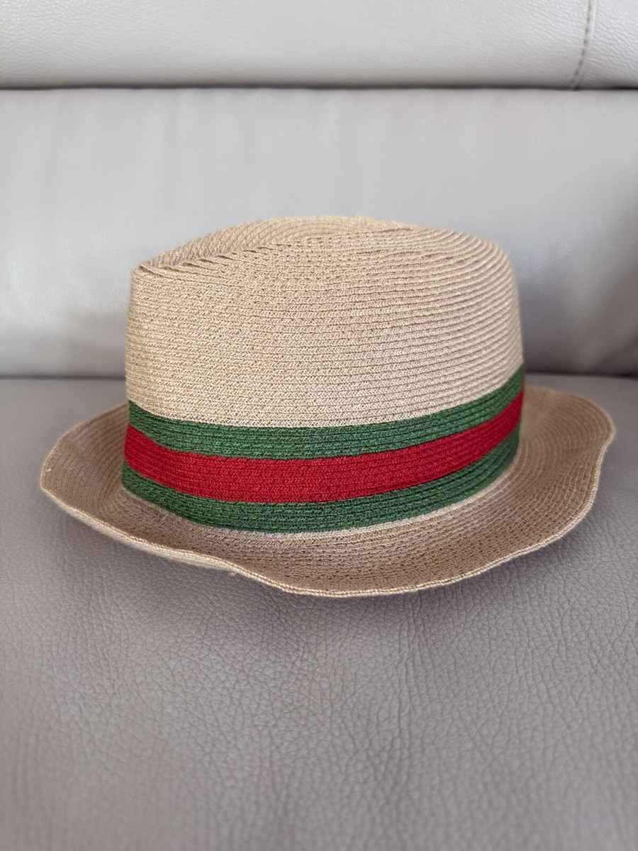 Gucci Fedora Straw Hat with Red and Green Band Gucci | Accessories | Gucci Trilby Web Paglia Hat With Red  main image 2
