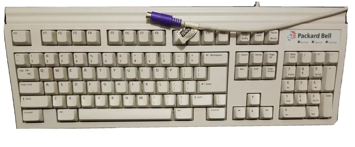 Vintage Packard Bell Keyboard Model 5130 Mechanical 90s White