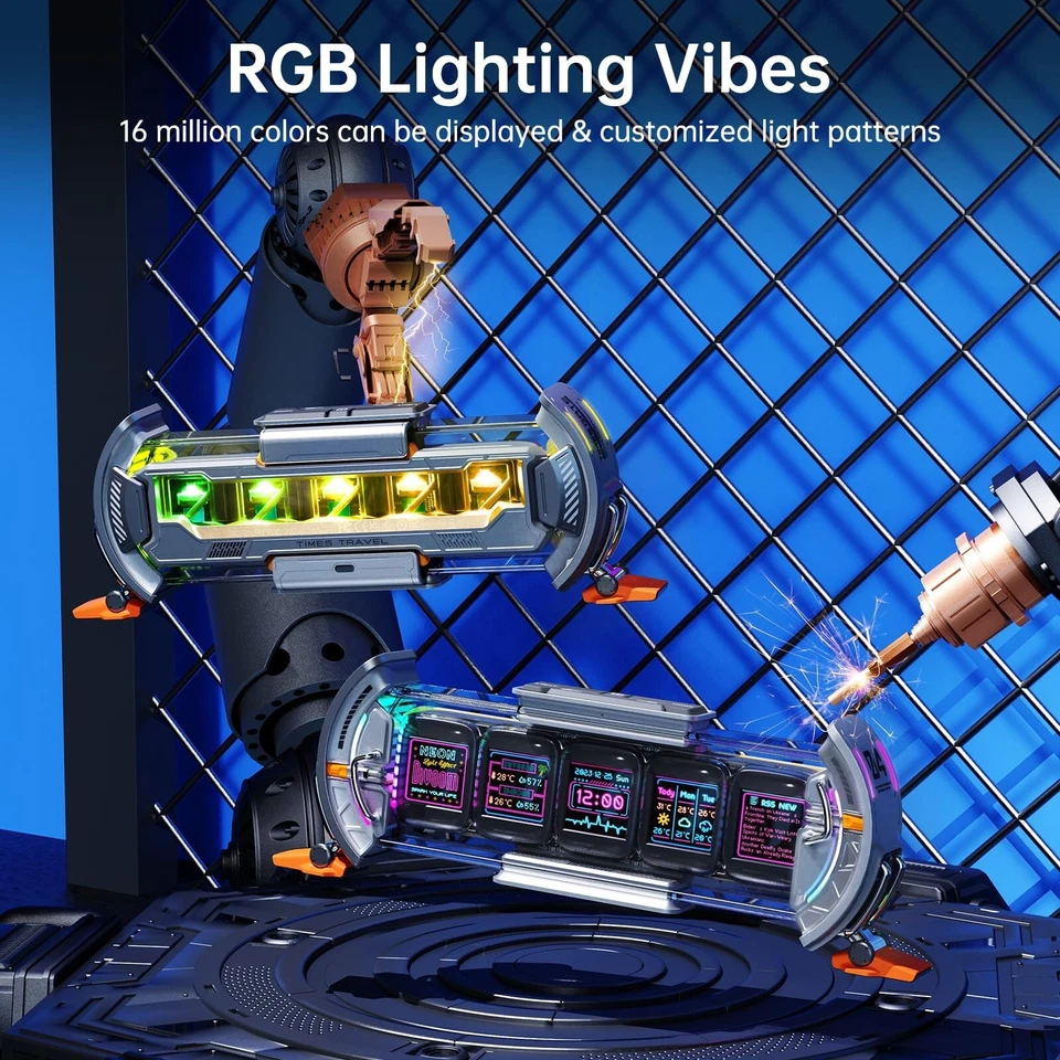 Divoom Times Gate - Cyberpunk Gaming Setup Digital Clock with Smart APP Contr... - Image 4 of 4