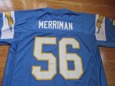 Reebok SHAWNE MERRIMAN No. 56 SAN DIEGO CHARGERS On-Field (LG) Football Jersey