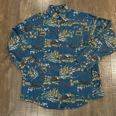 Vintage Men s Duxbak Pointer Dog Hunting Button Down Shirt Size XL Very Nice A3