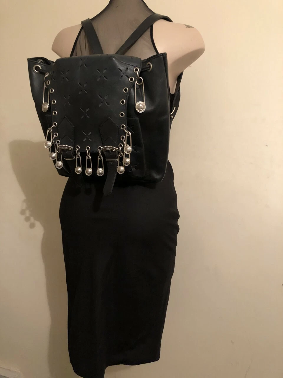 Abito trasparente Gianni Versace anni '90 nero seta nuovo con etichette