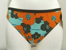 Mint Green  Orange Floral bikini briefs bottoms ladies pants beachwear swimwear