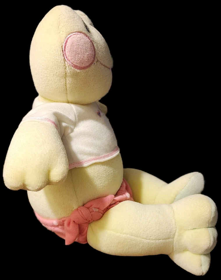 First & Main Baby Froggle Woggle Rattle Plush Green Frog Pink Diaper Flower 8" - Image 2 of 4