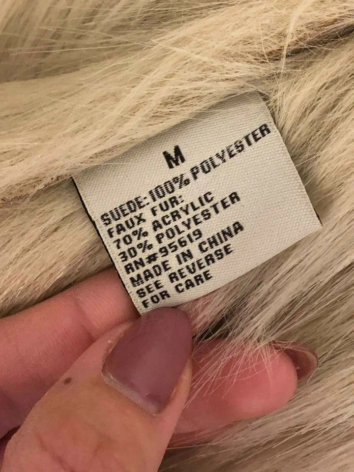 Chaleco Fever para mujer sin mangas ribete de piel sintética talla M mediano Foto 4 de 4