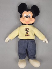 VTG Mickey Mouse 11" Applause Plush Toy 1980s Vinyl Face Hands Shoes Yellow