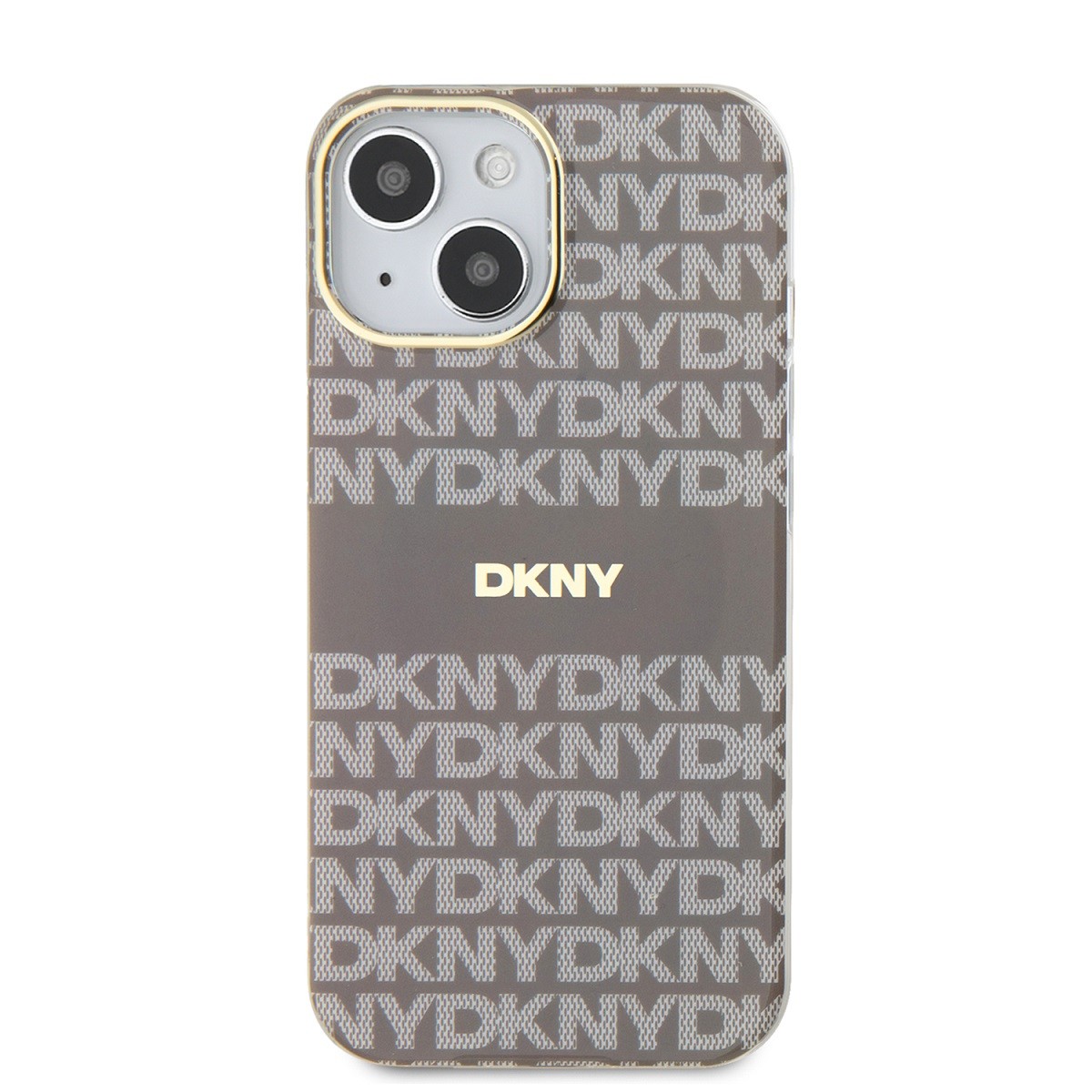 Coque iPhone 15 DKNY chic en TPU beige, l'accessoire mode idéal pour vos sorties urbaines