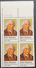 SCOTT#: 1941 - JOHN HANSON 4X20¢ 1981 BPE PERF 11 PLATE BLOCK MNH - LOT 4