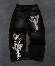 Herren Jeans Denim Schwarz gerades Bein besti...