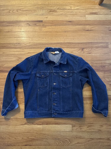Vintage Rustler Trucker Denim Jeansjacke Erwachsene Gr. L Blau Taschen Made In USA