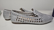 NWOT BIRDIES Starling Slipper Flats Sz 8.5 Gray...Silver...Vegan Chic Effortless