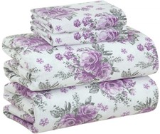 Flannel Sheet Set King 4 Piece 100 Cotton Extra Soft Deep Pocket All Season