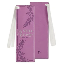 Purple Be Still Bookmark with Scripture Motivational Gift for Book Lovers