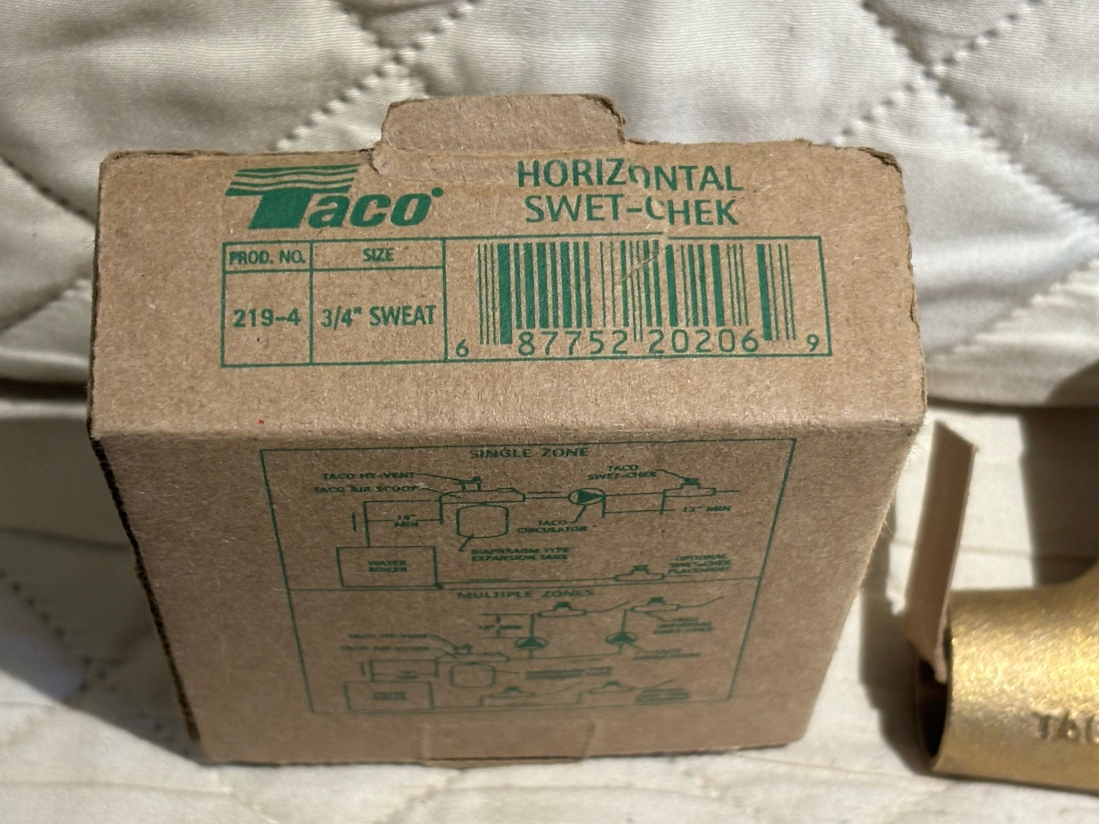 Taco 3/4" Sweat Bronze Horizontal Flo-Check Valve 219-4 *BRAND NEW* SHIPS FREE