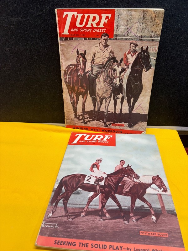 Turf and Sports Digest March 1950 & December 1951 Postcard Bound Dawn Riders