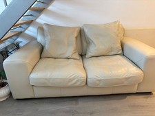 Leather cream sofas- 3 seater and  2 seater