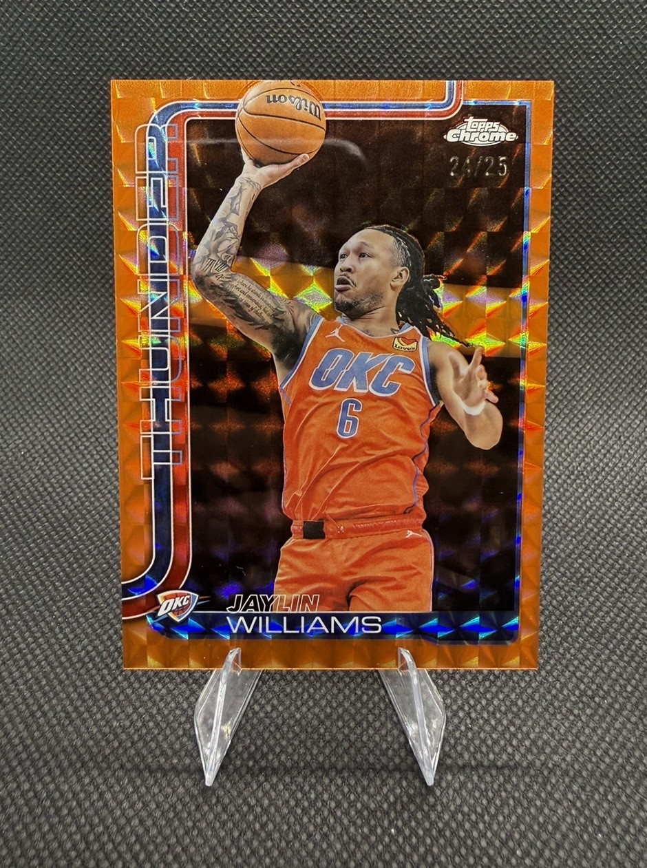 Topps 2025-26 Chrome Jaylin Williams #105 Thunder Orange Refractor /25