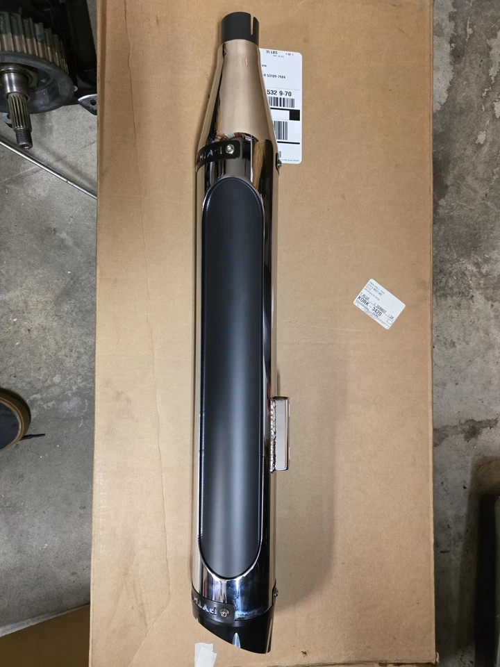 Python Chrome Black Slip On Exhaust Mufflers For 95-24 Touring FLHT FLT Roadking - Image 2 of 4