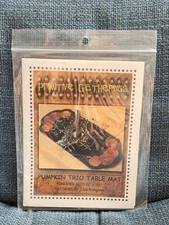 Primitive Gatherings Pumpkin Trio Mat 8.5"x 18.5" Wool Applique Pattern PRI-373